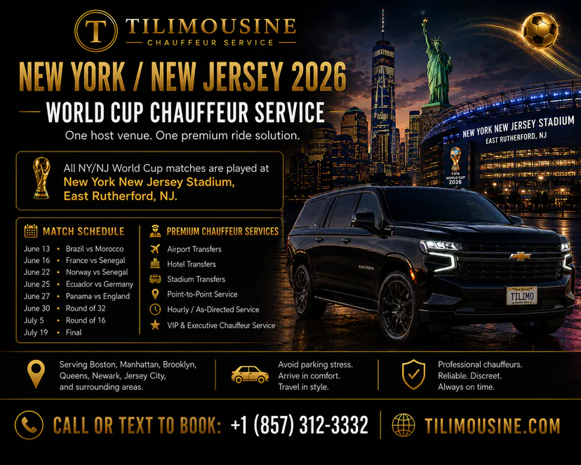 TiLimousine World Cup 2026 New York New Jersey chauffeur service — MetLife Stadium